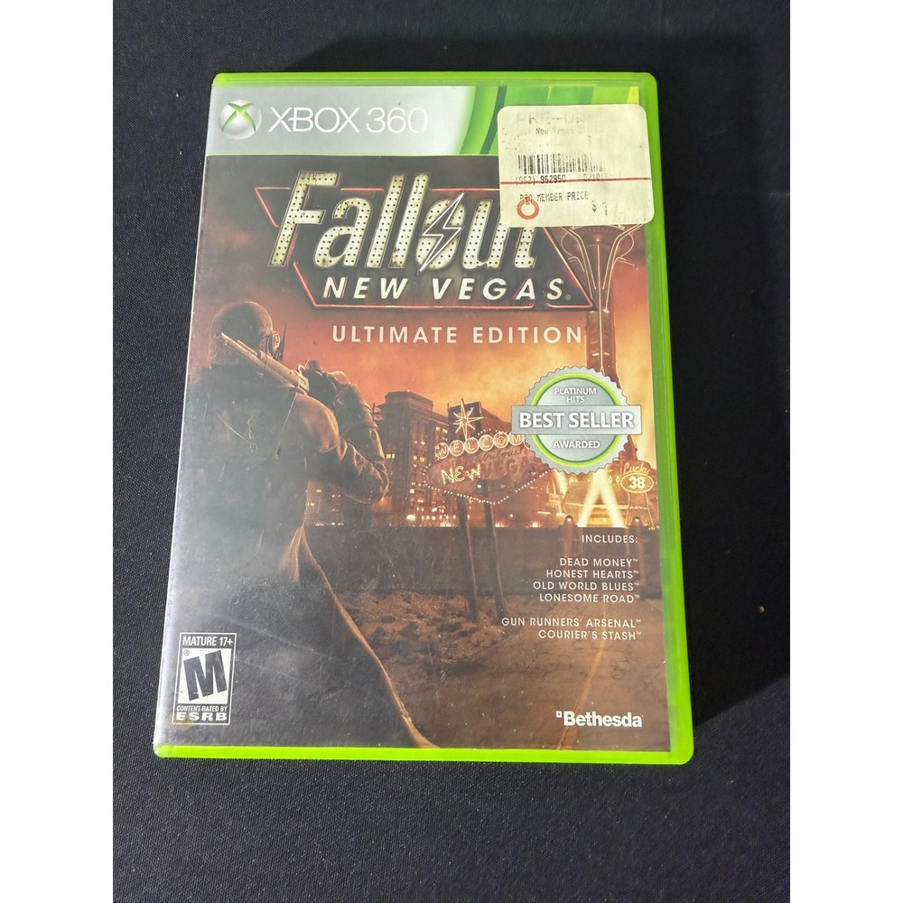 Bethesda Fallout New Vegas Ultimate Edition Xbox 360 Platinum Hits DLC 2-Disc